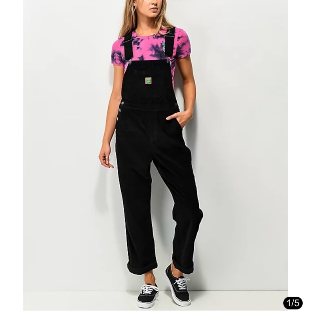 Black Women's Corduroy Overalls